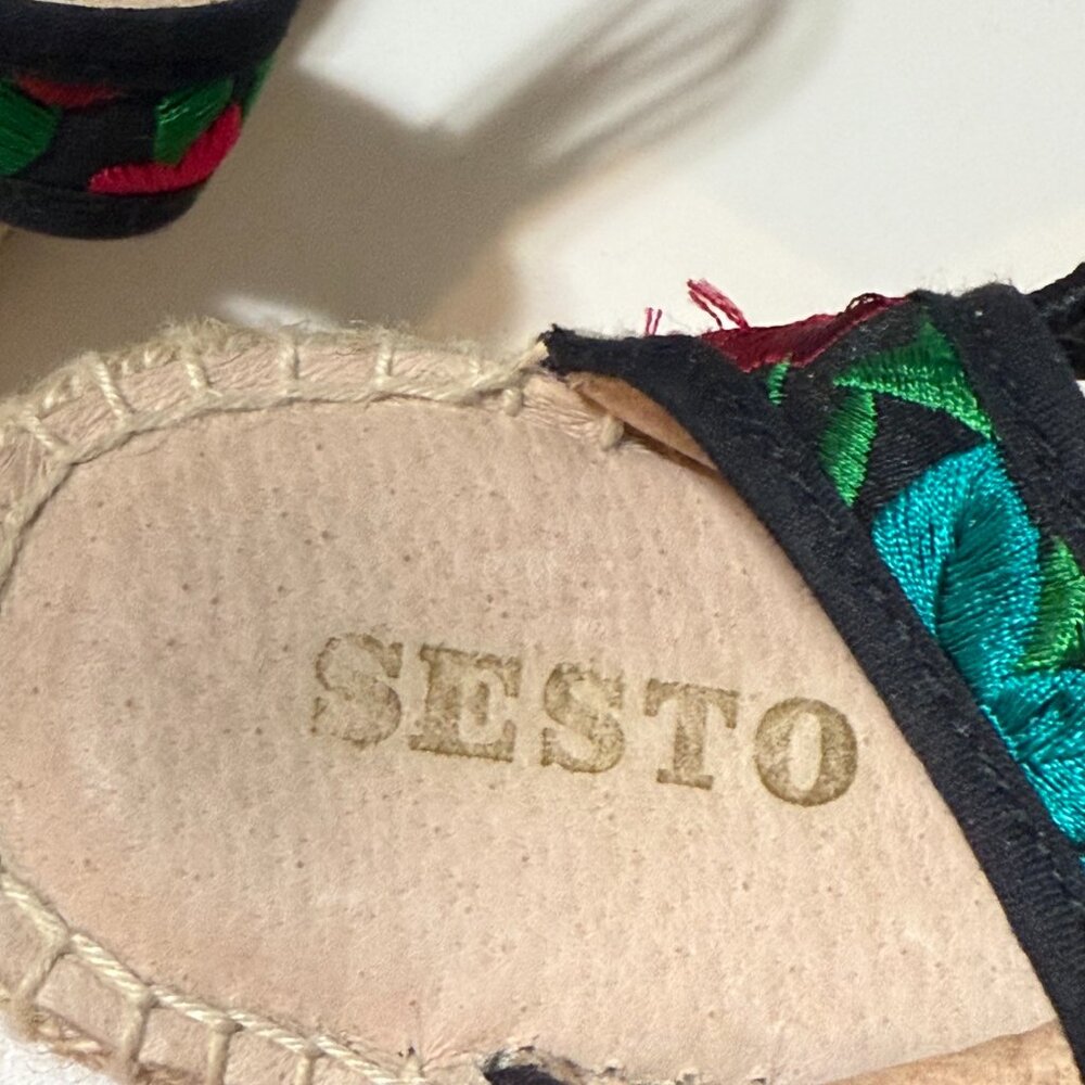 Sesto Meucci Womens Juan Slingback Canvas Wedge Espadrille 7 M Floral - Picture 6 of 8